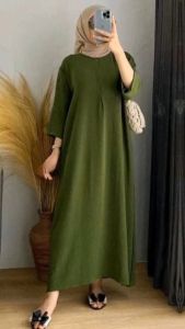Daster Crinkle Airflow 7/8 Busui Daster Viral Baju Wanita Model Baru 2023 Gamis Crinkle Polos Lengan 3/4 Dress Midi Plus Size Bahan Crinkle Nyaman Dipakai - Lazada