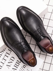 Groom Wedding Business Oxford Increase Height Brogue Shoes