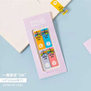 Tearable Label Waterproof Creative Cute Sticky Note Note Sticker Translucent Color Label for Students Index Stickers