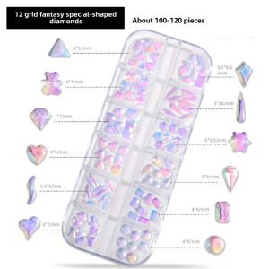 Aurora Nail Art Resin Diamonds Mixed Assorted Flat Bottom Non-Shiny Nail Decorations Champagne Color Beauty Tools from China