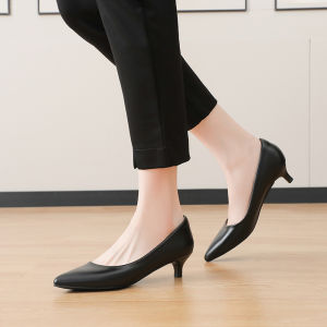 Pointed Toe Thin Heel Commute High Heels Black Professional Work Shoes