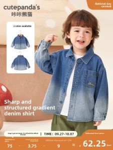 CUTEPANDAS Baby Clothes Childrens New Autumn Denim Shirt Jacket Spring Summer Male Female Toddler Baby Top Casual Style