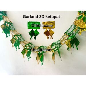 Hiasan gantung lebaran/garland 3d idul fitri/dekorasi lebaran