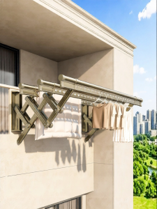 MINGZHI | Telescopic Clothes Drying Rack Outdoor Balcony Use