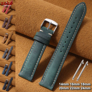14/16/18/20/22/24mm Quick Release Watch Band Men Women Watchband Genuine Leather Watch Strap Replacement Vintage Brown Bracelets