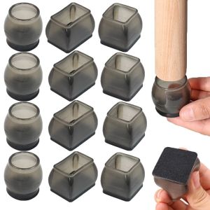 4 cái ghế bằng Silicone chân bảo vệ trong suốt bao gồm với cảm thấy đáy tròn bọc chân bàn ghế chống trượt miếng độn bảo vệ sàn nội thất