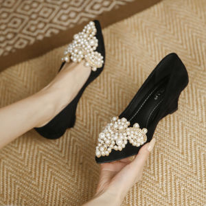 รองเท้าส้นเตี้ยแบบสวมหัวแหลมสไตล์ฝรั่งเศสสำหรับผู้หญิง หนังแท้ ทรงเรียบง่าย สวมใส่สบาย สำหรับผู้หญิง ฤดูใบไม้ผลิและฤดูใบไม้ร่วง