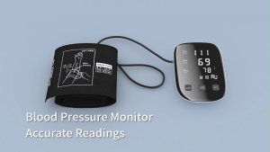 HealthTree Original Digital Blood Pressure Monitor Sphygmomanometer Electronic BP Cuff LCD Display Heart Beat Monitor Upper Arm