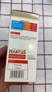 Siro Hartus Immunity - Tăng Sức Đề Kháng Cho Bé Khỏe Mạnh chai 150ml