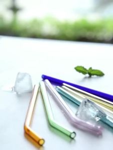 Bộ Ống Hút Thủy Tinh Trong Suốt Có Thể Tái Sử Dụng Với Thiết Kế Hình Quả Anh Đào 1/2/5 Chiếc Mỗi Bộ Ống Hút Nhiều Màu Sắc Dùng Cho Sinh Tố Sữa Lắc Nước Ép Bao Gồm 1 Bàn Chải Vệ Sinh