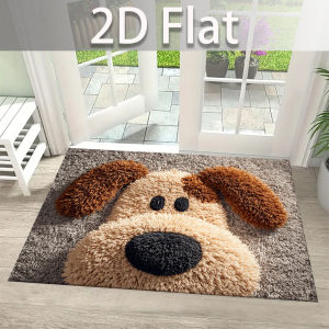 VIKAMA Cute Corgi Dog Floor Mat 2D Flat Non Slip Absorbent Doormat For Bathroom Entrance Bedroom Home Decor Carpet