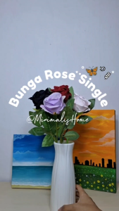 Bunga Mawar Plastik Kuntum Tangkai Rose Artificial