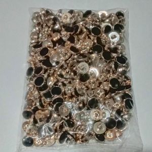 400 pcs kancing Jamur kemeja gamis / kancing mutiara hitam list gold silver 11mm / 13mm / 15mm / 18mm / 21mm