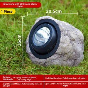 Maiyu | Solar Outdoor Stone Accent Light Waterproof Garden Decor