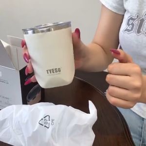 ขนาด300ml ถ้วยกาแฟแก้วน้ำoffice แก้วกาแฟ เก็บความเย็น/ร้อน แก้วกาแฟ TYESO ฝาปิด coffee cup