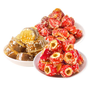 Frozen Dry Hawthorn Ice Sugar Coated Strawberry Crispy Yam Fruit Dry Snacks Health Leisure Food Mixed Freeze Dried Bag 250g