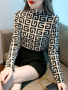 Fashionable Fleece Lined High Collar Long Sleeve Womens T-Shirt Base Layer Inner Wear Stylish Autumn Winter New Arrival Beiduotu Korean Style Slim Fit Solid Color