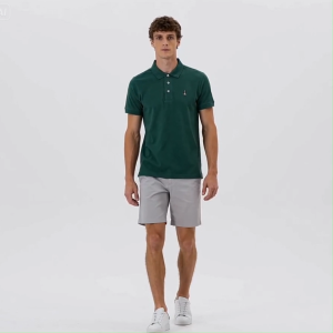 Hush Puppies Men Knit Polo Shirt Short Sleeve Without Pocket Cotton HMP601363
