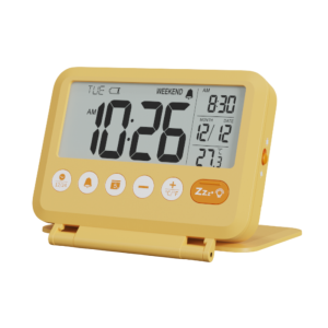LCD Digital Alarm Clock Battery Powered Desktop Clock Calendar Temperature Display 9 Minutes Snooze Travel Portable Clock