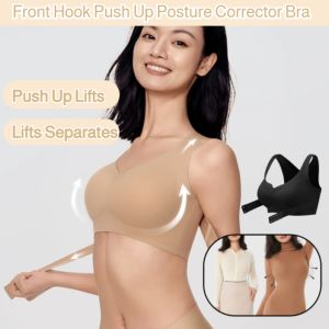 Front Buckle Push-Up Bra Non Mark Invisible Anti-Sagging Breathable Comfortable Push Up Gather Lingerie Underwear