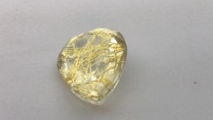Natural Yellow White Brazil Rutile Quartz 9.5 Cts. Pear Cut Eye Clean Grade AAA+ Loose Gemstone