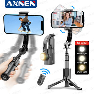 AXNEN Handheld Selfie Stick Gimbal Stabilizer for iPhone Android Smartphone Anti-shake Video Record  Tripod  with Fill Light App