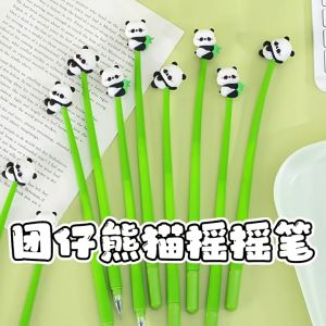 Pulpen Doodle Head Shake Gel Pen Goyang Lentur Elastis Bolpen Panda Lucu DCA2193