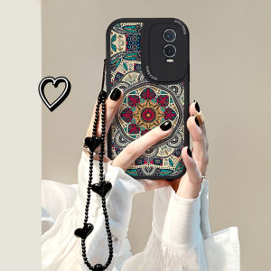 NAZHIMING | Stylish Ethnic Totem Phone Case with Wrist Strap Soft Silicone For Multiple VIVO Models