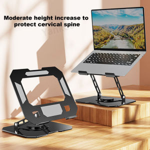 Giá đỡ máy tính xách tay xoay 360° có thể điều chỉnh chiều cao giá đỡ có thể gập lại kết cấu chắc chắn tản nhiệt