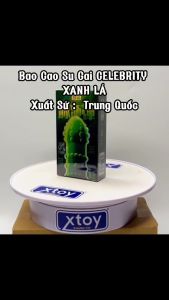 Bao cao su gai CELEBRITY XANH LÁ gân gai to nổi độc đáo có 1 không 2 nhiều bôi trơn hàng cao cấp hộp 1 gai + 2 mỏng