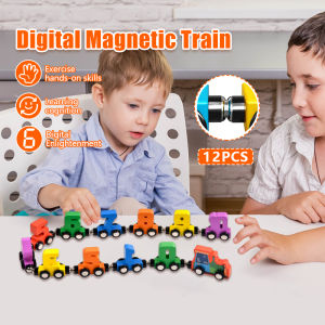Magnetic Digital Train For 4-6 Years Children Intelligence Digital Enlightenment Wooden Toy Learning Assembly Toys