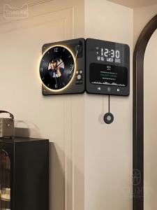 CTYLIGHTZ | Retro Double-Sided Perpetual Calendar Vinyl Record Style Electronic Wall Clock