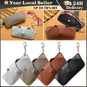 Glasses Box with Keychain Glasses Case Eyeglasses Protective Box Eyewear Holder PU Leather Sunglasses Bag