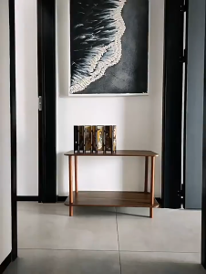 Nordic Wooden Living Room Coffee Table Sofa Side Table Bedroom Floor Standing Double Layered Storage Rack