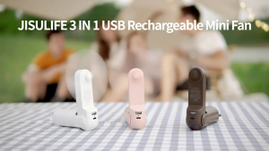 LGAO 3 in 1 Hand Fan USB Rechargeable Small Pocket Fan with Power Bank Flashlight Portable Fan for Travel/Summer/Concerts/Lash