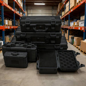 5 sizes waterproof hard shell PP carrying case portable wear-resistant and shockproof tool holder with sponge camera storage box