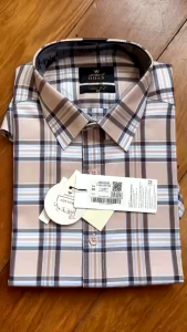 Áo sơ mi nam ngắn tay ARISTINO Business kẻ caro trẻ trung vải cotton mềm mát thoáng khí 1SS136S2