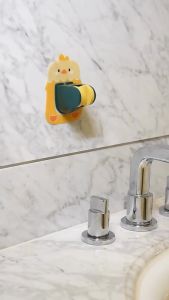 [Ready Stock] Cute Animal Self Adhesive Shower Head Holder Adjustable Pipe Holder Wall Hose Holder