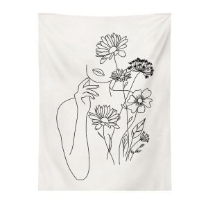 VIKAMA Morandi Sa Mạc Cactus Trừu Tượng Đồi Tấm Thảm Tông Màu Đất Bohemian Trang Trí Tường Polyester Không Dệt Cho Phòng Khách Phòng Ngủ