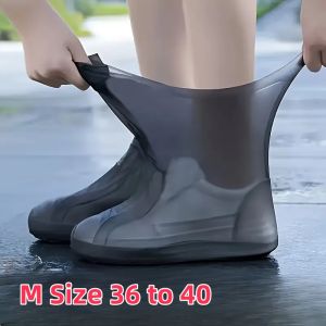 1Pair Durable Silicone Shoe Covers Waterproof Reusable Non-Slip Rain Protectors for Men Women Easy to Clean Elastic Outdoor Gear