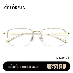 Colore.in | Ultra-light Pure Titanium Men's Semi-rimmed Prescription Eyeglass Frame