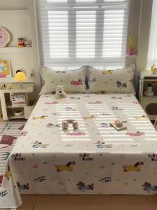 【1525人收藏】A类新疆棉纯棉床单100全棉卡通单双人亲肤透气学生宿舍枕套三件套