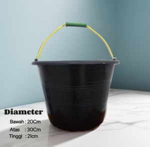 (2pcs) Timba Cor Plastik Anti Pecah Ember Air 18 Hitam