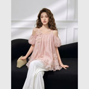 Off-Shoulder Short Sleeve Blouse Summer