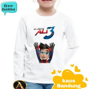 BAJU kaos anak atasan lengan panjang ejen Ali usia 2 -10thn