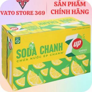 Nước ngọt có ga 7UP không calo soda chanh lon 320ml
