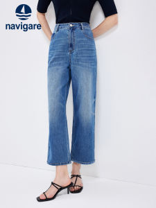 Navigare | Womens Straight Fit Nine-length Blue Jeans