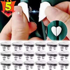 5Pairs Heart-shaped Curtain Magnetic Clips Nail Free Detachable Window Curtain Close Magnet Buckle Adjustment Curtain Buttons Accessory