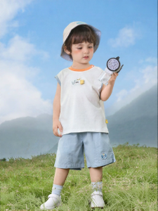 CUTEPANDAS | Bộ Áo Mèo Không T Tay và Quần Short Thoáng Khí cho Bé