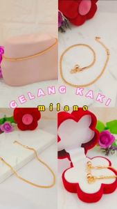 Gelang Kaki Wanita Dewasa Rantai Milano Perhiasan Lapis Emas GK 048